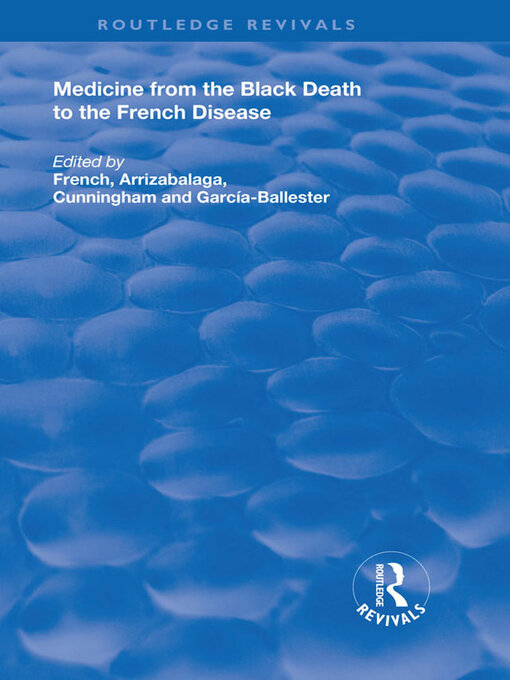 Cover image for Medicine from the Black Death to the French Disease